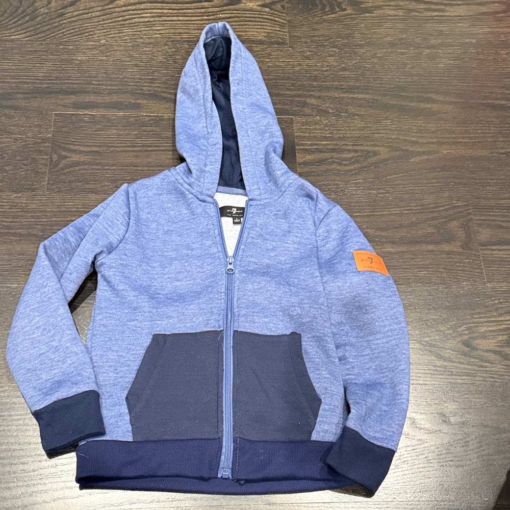 7 For All Mankind Blue and Navy Kids Hoodie